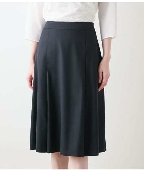 NEWYORKER / ニューヨーカー ミニ・ひざ丈スカート | ウールシルクピンヘッド タックスカート | 詳細7