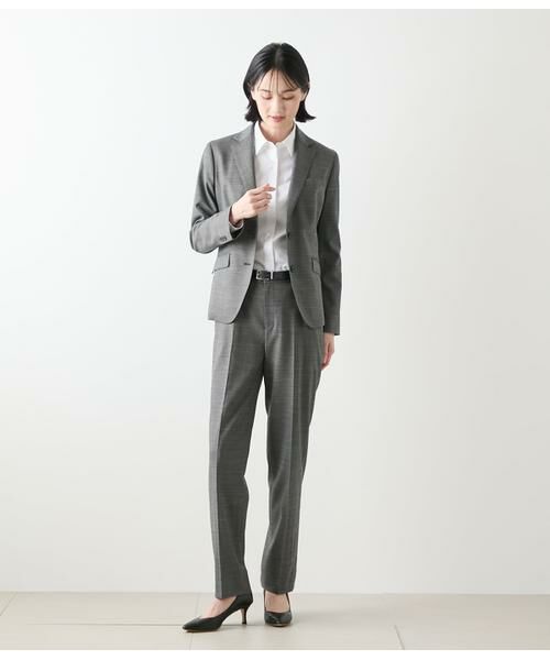 NEWYORKER / ニューヨーカー スラックス・ドレスパンツ | ウールシルクピンヘッド テーパードパンツ | 詳細7