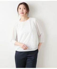 NEWYORKER / ニューヨーカー カットソー | TR天竺フラワーレース 7分袖プルオーバー