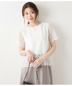 NEWYORKER / ニューヨーカー Tシャツ | TR天竺フラワーレース 半袖プルオーバー