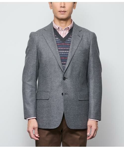 NEWYORKER / ニューヨーカー テーラードジャケット | 梳紡毛カシミヤ混ツイル ジャケット | 詳細1