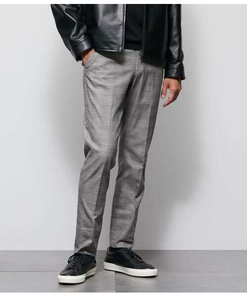 NEWYORKER/ニューヨーカー ソフトサーモチェックグラマシー パンツ ホワイト/ブラック 91