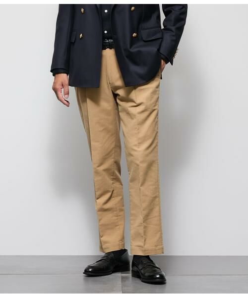 NEWYORKER / ニューヨーカー チノ・ワークパンツ | モールスキン プレミアムスエード ワンタックパンツ(ベージュ)