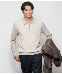 NEWYORKER / ニューヨーカー ニット・セーター | 襟付きハーフジップニット