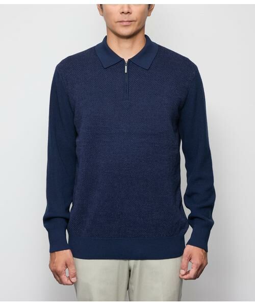 NEWYORKER / ニューヨーカー ニット・セーター | 襟付きハーフジップニット | 詳細9