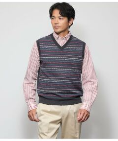 NEWYORKER / ニューヨーカー ベスト | フェアアイル プルオーバー Vネックニットベスト