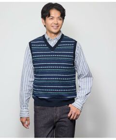 NEWYORKER / ニューヨーカー ベスト | フェアアイル プルオーバー Vネックニットベスト