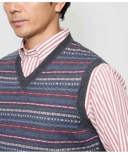 NEWYORKER / ニューヨーカー ベスト | フェアアイル プルオーバー Vネックニットベスト | 詳細3