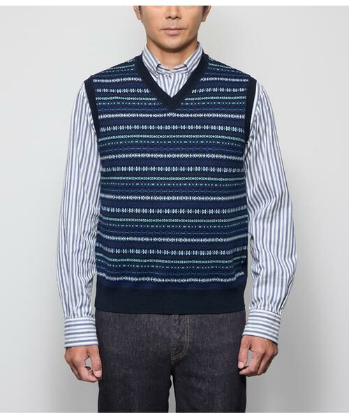 NEWYORKER / ニューヨーカー ベスト | フェアアイル プルオーバー Vネックニットベスト | 詳細8