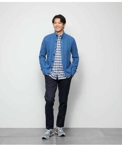 NEWYORKER / ニューヨーカー シャツ・ブラウス | 起毛 ネルグラデーションチェック 長袖ショートボタンダウンシャツ | 詳細6