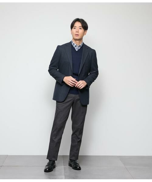 NEWYORKER / ニューヨーカー シャツ・ブラウス | 起毛 ネルグラデーションチェック 長袖ショートボタンダウンシャツ | 詳細7