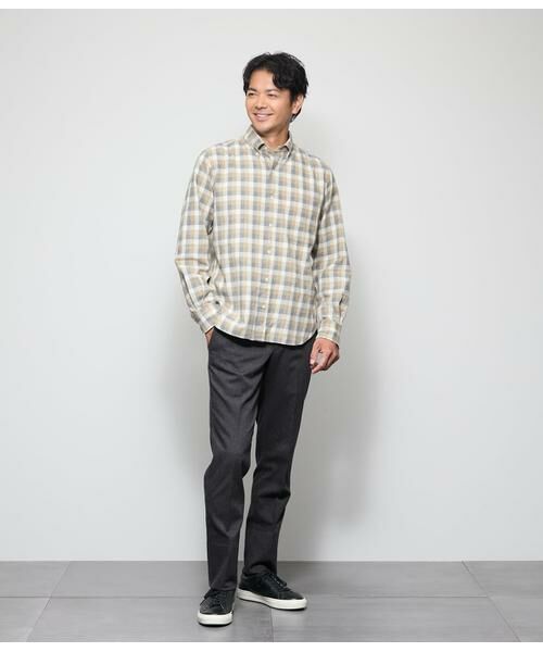 NEWYORKER / ニューヨーカー シャツ・ブラウス | NUANCES COLOR MEASURE CHECK 起毛 ネルチェック 長袖ショートボタンダウンシャツ | 詳細5