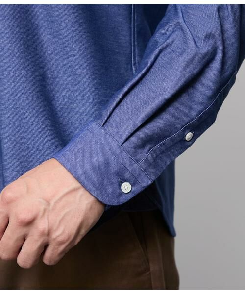 NEWYORKER / ニューヨーカー シャツ・ブラウス | Jカミーチェ ソロニットデニム 長袖カッタウェイカラーシャツ | 詳細3