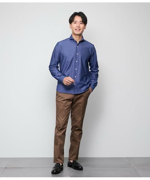 NEWYORKER / ニューヨーカー シャツ・ブラウス | Jカミーチェ ソロニットデニム 長袖カッタウェイカラーシャツ | 詳細5