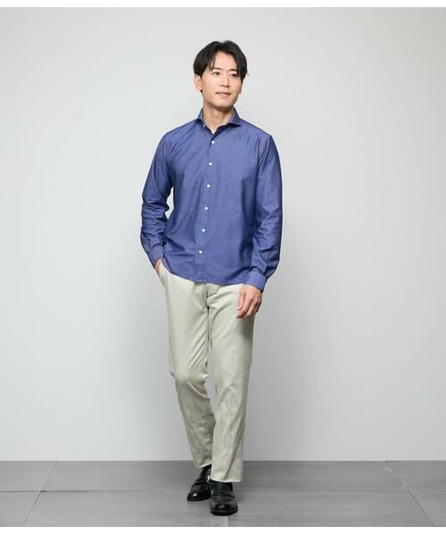 NEWYORKER / ニューヨーカー シャツ・ブラウス | Jカミーチェ ソロニットデニム 長袖カッタウェイカラーシャツ | 詳細6