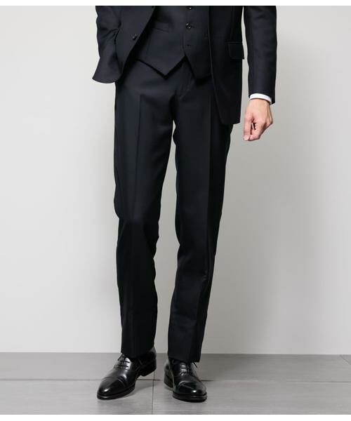 NEWYORKER/ニューヨーカー HERITAGE CLOTH 無地 サキソニー スラックス(セットアップ対応) ネイビー 94 NEWYORKER/ニューヨーカー HERITAGE CLOTH 無地 サキソニー スラックス(セットアップ対応) ネイビー 94