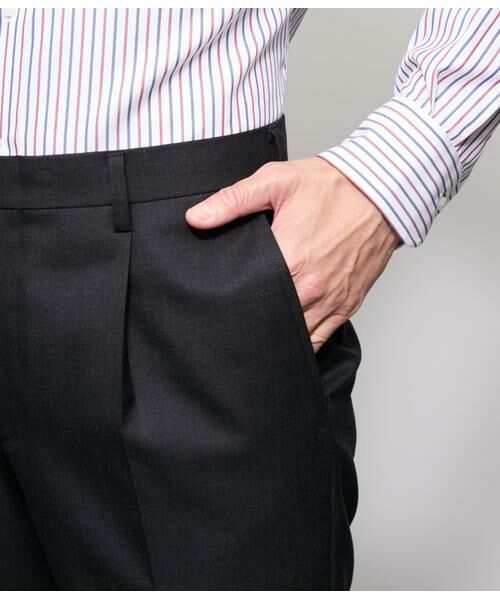 NEWYORKER / ニューヨーカー セットアップ | HERITAGE CLOTH 無地 サキソニー ワンタックスラックス(セットアップ対応) | 詳細4