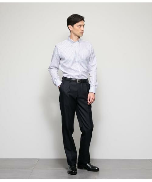 NEWYORKER / ニューヨーカー セットアップ | HERITAGE CLOTH 無地 サキソニー ワンタックスラックス(セットアップ対応) | 詳細9