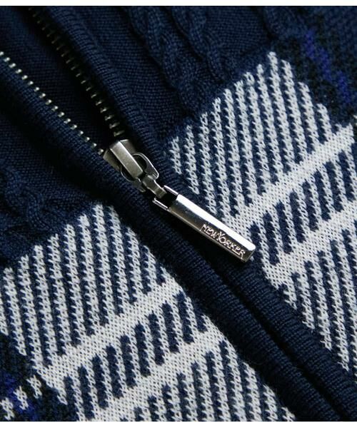 NEWYORKER / ニューヨーカー カーディガン・ボレロ | ニューヨーカータータン ケーブル柄スタンドフルジップ カーディガン | 詳細4