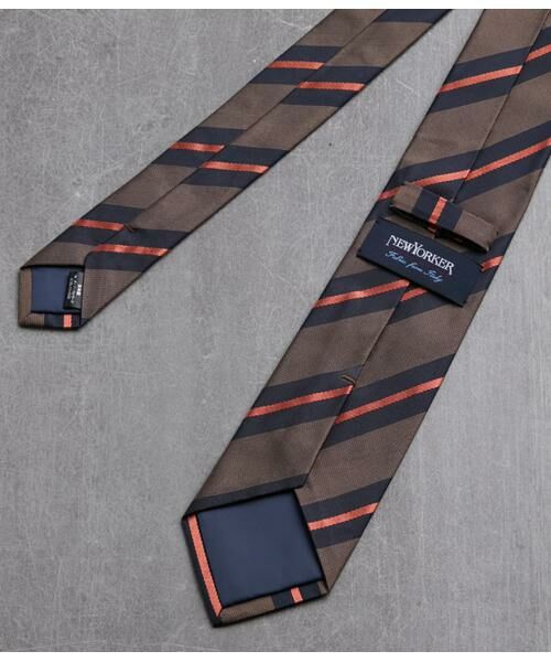 NEWYORKER / ニューヨーカー ネクタイ | Classico Seta サテンカラーストライプ ネクタイ | 詳細2