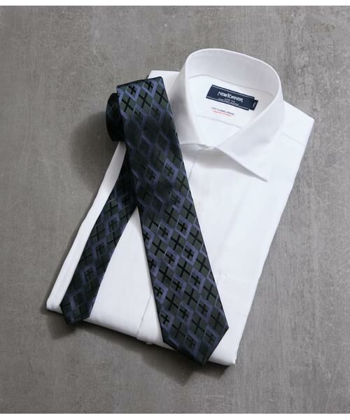 NEWYORKER/ニューヨーカー MANTERO オーバーラップアーガイル ネクタイ ボトルグリーン フリー