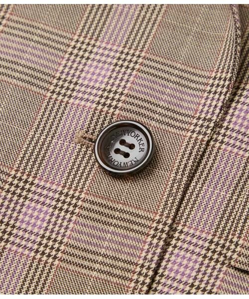 NEWYORKER / ニューヨーカー テーラードジャケット | カラードグレンチェック ピークドラペルダブルブレストジャケット | 詳細10
