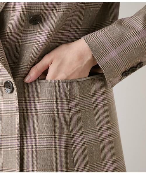 NEWYORKER / ニューヨーカー テーラードジャケット | カラードグレンチェック ピークドラペルダブルブレストジャケット | 詳細5