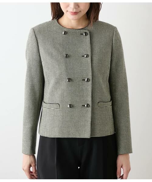 NEWYORKER / ニューヨーカー テーラードジャケット | カラーインブロック ダブルブレストジャケット | 詳細1