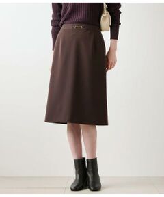 NEWYORKER / ニューヨーカー ミニ・ひざ丈スカート | ギャバライクポリエステル ビット付きAラインスカート