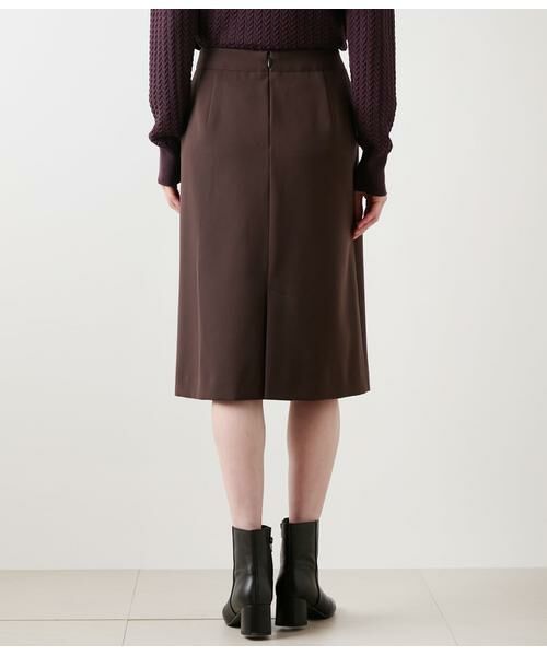 NEWYORKER / ニューヨーカー ミニ・ひざ丈スカート | ギャバライクポリエステル ビット付きAラインスカート | 詳細2