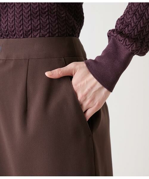 NEWYORKER / ニューヨーカー ミニ・ひざ丈スカート | ギャバライクポリエステル ビット付きAラインスカート | 詳細3