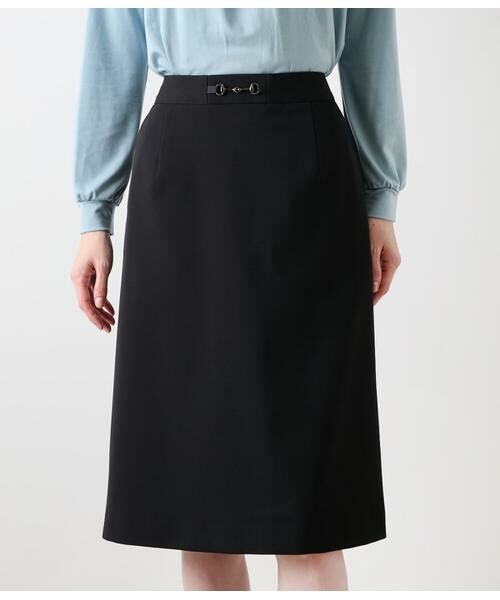 NEWYORKER / ニューヨーカー ミニ・ひざ丈スカート | ギャバライクポリエステル ビット付きAラインスカート | 詳細9