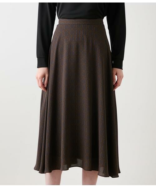 NEWYORKER / ニューヨーカー ミニ・ひざ丈スカート | ビットプリント フレアスカート | 詳細10