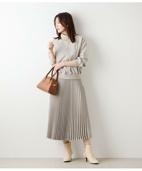 NEWYORKER / ニューヨーカー ミニ・ひざ丈スカート | フェイクスエード アコーディオンプリーツスカート | 詳細4