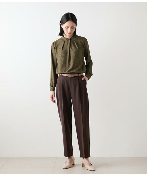 NEWYORKER / ニューヨーカー チノ・ワークパンツ | ギャバライクポリエステル タックテーパードパンツ | 詳細6