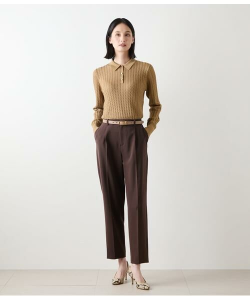 NEWYORKER / ニューヨーカー チノ・ワークパンツ | ギャバライクポリエステル タックテーパードパンツ | 詳細7