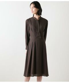 NEWYORKER / ニューヨーカー ミニ丈・ひざ丈ワンピース | ビットプリント ボウタイワンピース