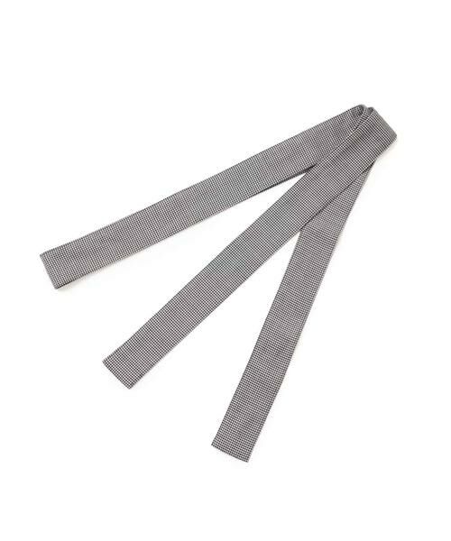 NEWYORKER / ニューヨーカー ミニ丈・ひざ丈ワンピース | ウール混ハウンドトゥース ウエスト切替えパイピングフレアワンピース | 詳細8