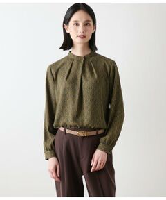 NEWYORKER / ニューヨーカー シャツ・ブラウス | ビットプリント スタンドカラーブラウス