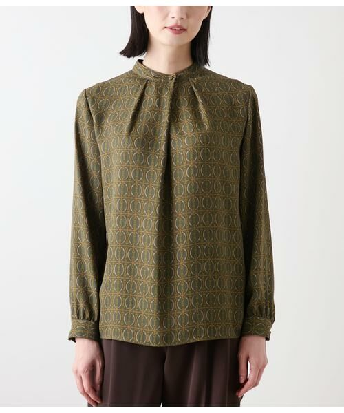 NEWYORKER / ニューヨーカー シャツ・ブラウス | ビットプリント スタンドカラーブラウス | 詳細1
