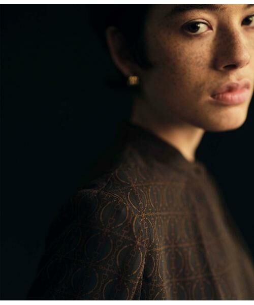 NEWYORKER / ニューヨーカー シャツ・ブラウス | ビットプリント スタンドカラーブラウス | 詳細11