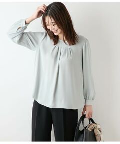 NEWYORKER / ニューヨーカー シャツ・ブラウス | ジョーゼットサテン フロントタック9分袖ブラウス