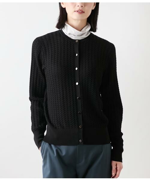 NEWYORKER / ニューヨーカー カーディガン・ボレロ | ケーブルクルーネックカーディガン | 詳細5