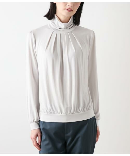 NEWYORKER / ニューヨーカー カットソー | ラグウォーム ギャザータートルネックカットソー | 詳細9