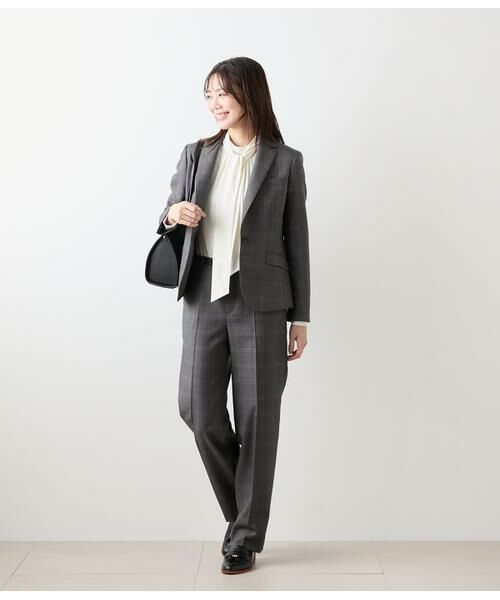 NEWYORKER / ニューヨーカー カットソー | ポリエステル強撚スムース ボウタイ付きハイネックカットソープルオーバー | 詳細8