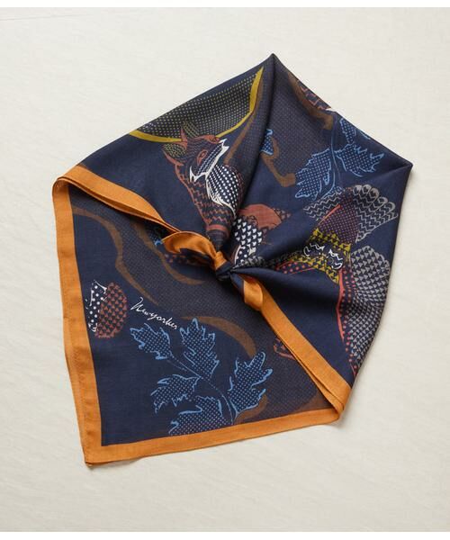 NEWYORKER / ニューヨーカー バンダナ・スカーフ | MANTERO(マンテロ) アニマルスカーフ（ネイビー）