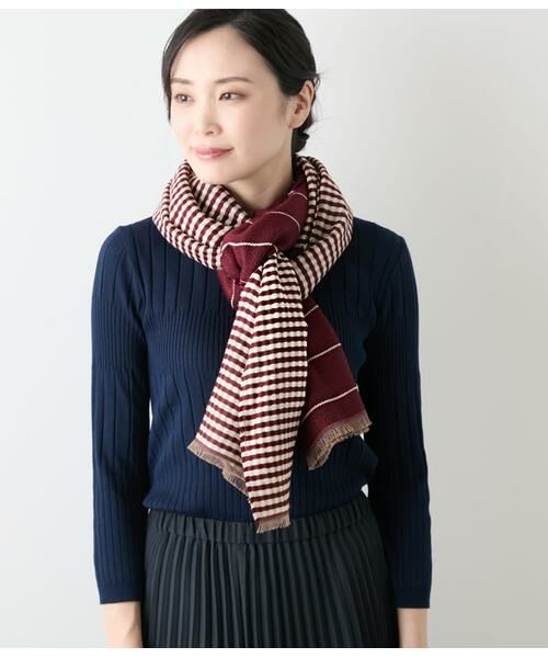 NEWYORKER / ニューヨーカー マフラー・ショール・スヌード・ストール | チェックボーダーストール | 詳細2