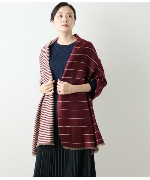 NEWYORKER / ニューヨーカー マフラー・ショール・スヌード・ストール | チェックボーダーストール | 詳細3