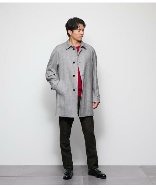 NEWYORKER / ニューヨーカー ステンカラーコート | 千鳥ミルド リバーサイドコート | 詳細11