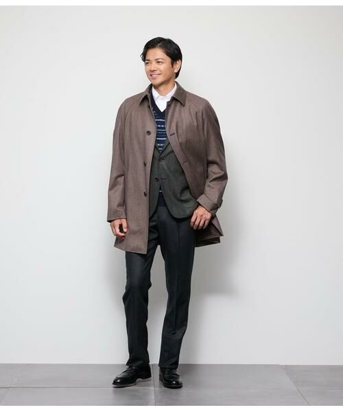 NEWYORKER / ニューヨーカー ステンカラーコート | 千鳥ミルド リバーサイドコート | 詳細14